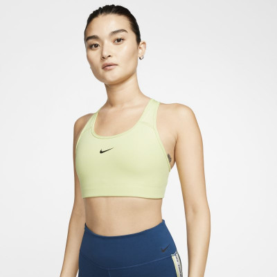 Nike Swoosh Womens Medium-Support 1-Piece Pad Sports Bra - Green