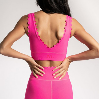 Scallop Bra - Neon Pink