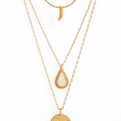 Womens Madewell Engraved Pendant Necklace Set