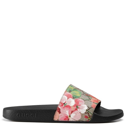 Gucci GG Blooms Supreme slide sandals - Black