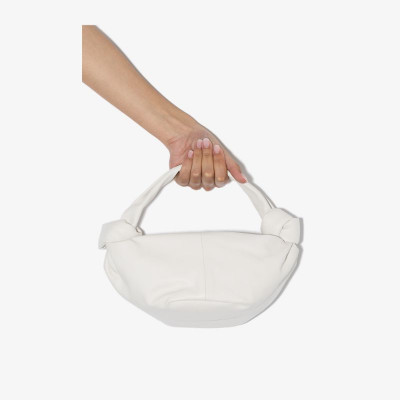 Bottega Veneta White Mini Jodie leather clutch bag