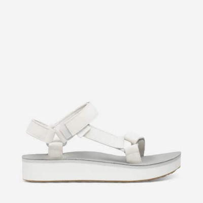 Teva Womens Midform Universal Leather Sandals in White/grey