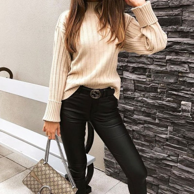 Stone Knit High Neck Jumper - Jaelynn