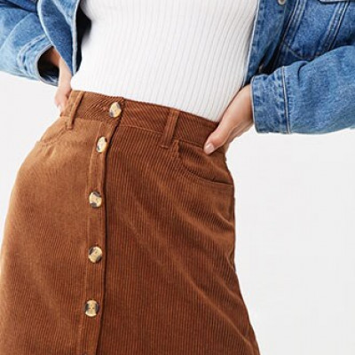Forever 21 Corduroy Mini Skirt , Camel