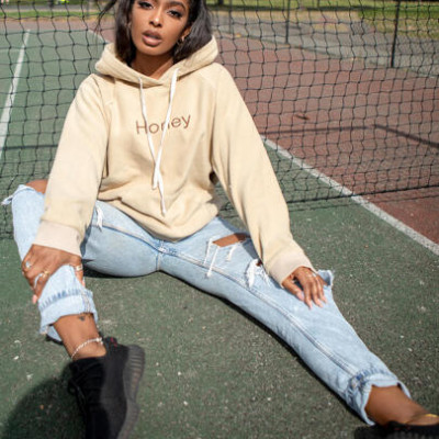 Letter Embroidery Drawstring Hoodie