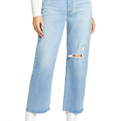 Ribcage High Waist Straight Leg Ankle Jeans