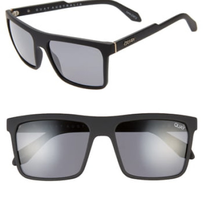 Mens Quay Australia Let It Run 57mm Polarized Sunglasses - Matte Black/ Smoke