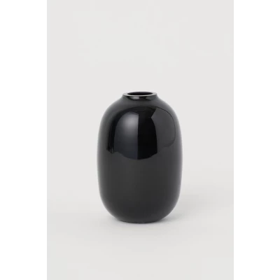 H & M - Clear Glass Mini Vase - Black