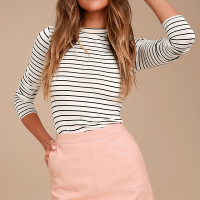Harley Blush Pink Vegan Leather Mini Skirt | Lulus