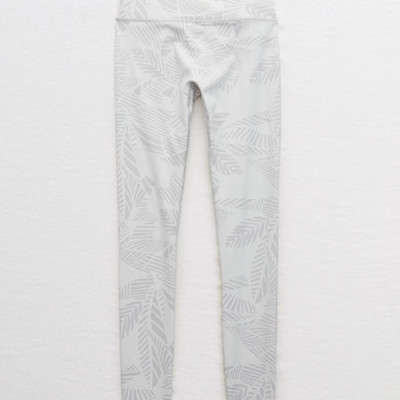 Aerie Move Printed High Waisted 7/8 Legging Womens Glacier Gray XS Short