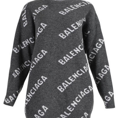 Grey And White Logo Print Sweatshirt