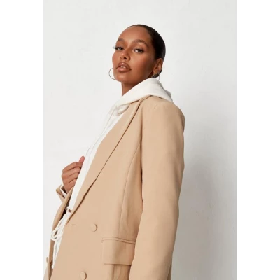 Beige Co Ord Tailored Longline Blazer