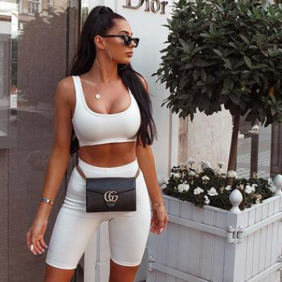 Bondoc Biker Short Set - White