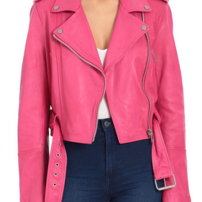 Lamb Leather Cropped Biker