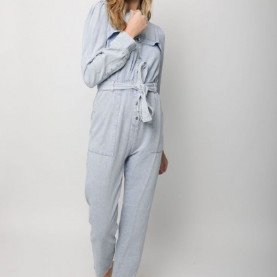 Acid Washed Denim Jumpsuit