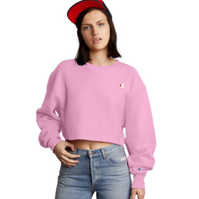 Reverse Weave Cropped Cut-Off Crew