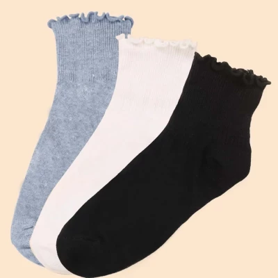 3pairs Lettuce Trim Socks