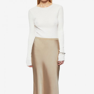 Bar Silk Skirt - Beige