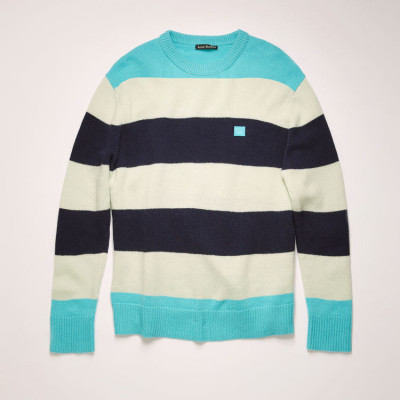 Oversized Striped Sweater Multi Turquoise