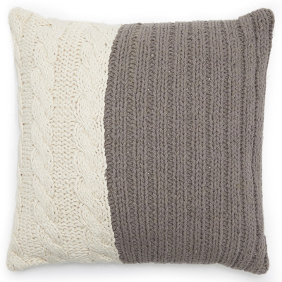 Modrn Scandinavian Color Block Knit Decorative Throw Pillow, 18" X 18"