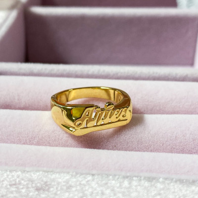 Zodiac Nameplate Ring