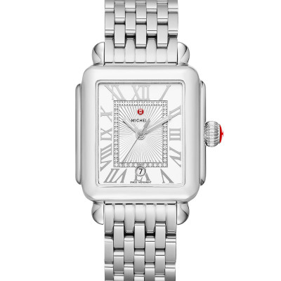 Deco Madison Diamond-Dial Watch, Silver