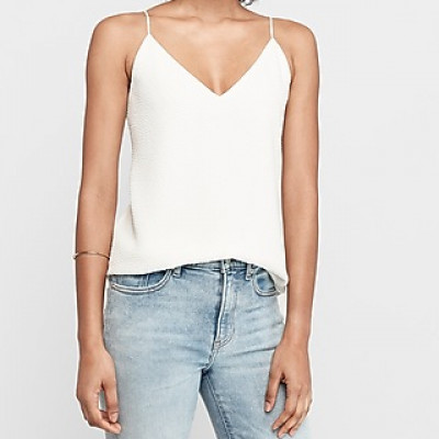 Textured Dot Downtown Cami White Womens XXS