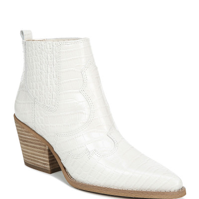 Winona Croc-Embossed Leather Western Booties