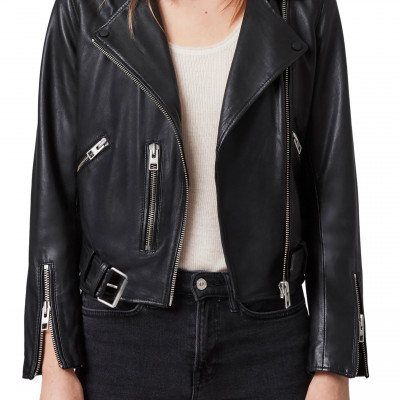 Womens Allsaints Balfern Leather Biker Jacket