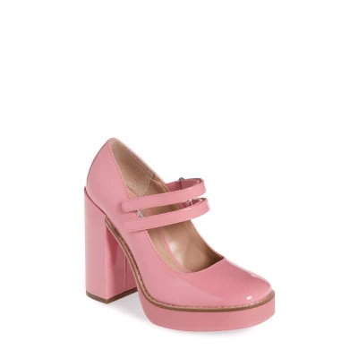 Steve Madden Twice Mary Jane Platform Pump in Pink Patent at Nordstrom