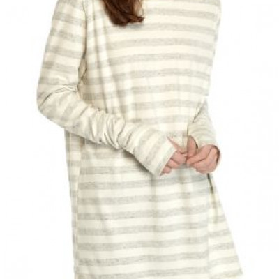 Free People Arden Stripe Long Sleeve T-Shirt - Ivory Combo -