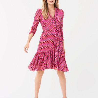 Paloma Ruffled Mesh Wrap Dress