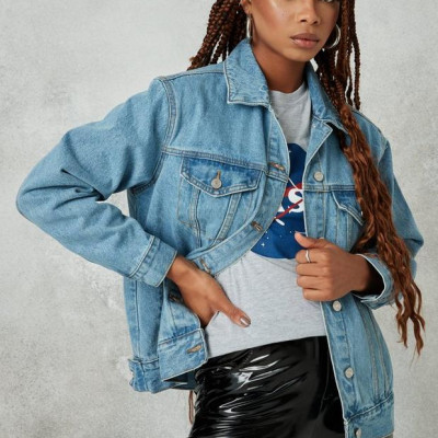 Blue Oversized Denim Jacket, Blue