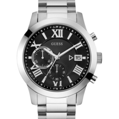 Guess Mens Chronograph Stainless Steel Bracelet Watch 45mm U0668G3