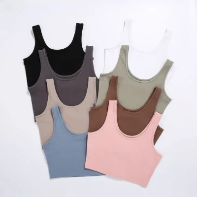 Asiris - Plain Cropped Tank Top