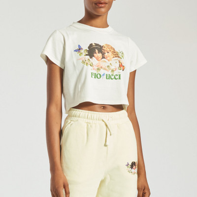 Woodland Angels Crop T-Shirt Off White