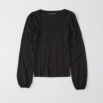 Long-Sleeve Scoop-Neck Tee