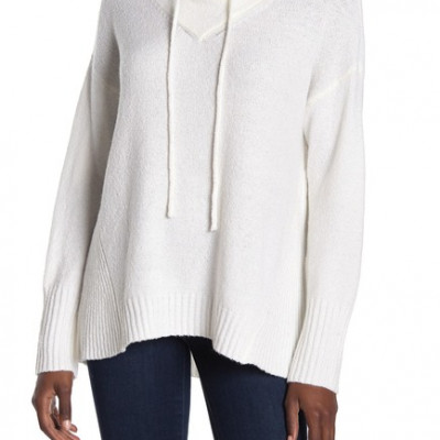 Striped Funnel Neck Pullover