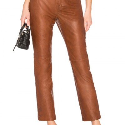 Leather Straight Leg Pants