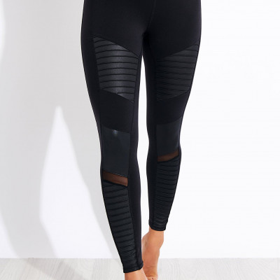 Alo Yoga 7/8 High Waisted Moto Legging - Black -