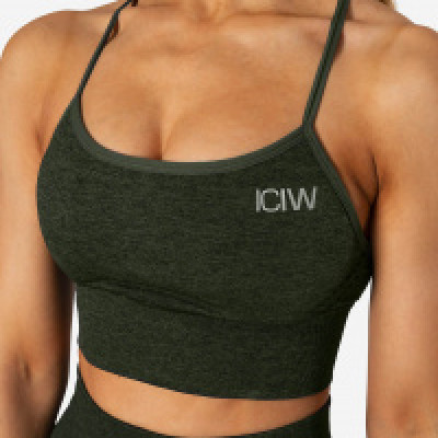 Queen Mesh Sports Bra Green Melange