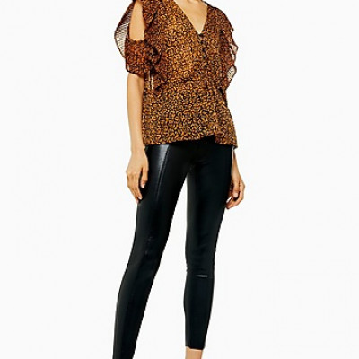 Black Faux Leather Skinny Pants - Black