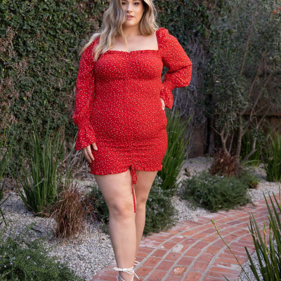 Starlet Off Shouldered Red Dress