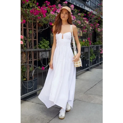 Cutout Handkerchief Maxi Dress