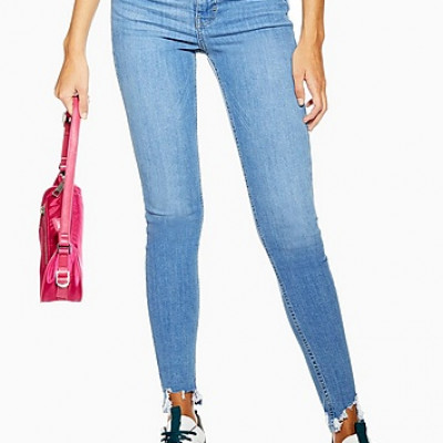 Tall Bleach Jaggered Hem Jamie Skinny Jeans - Bleach Stone