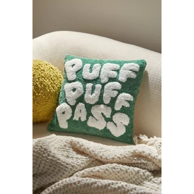 Puff Puff Pass Tufted Throw Pillow