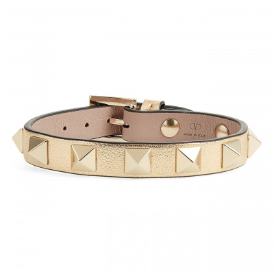 Womens Valentino Rockstud Small Leather Bracelet