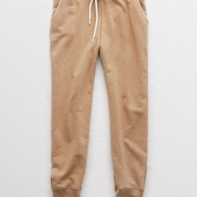 Aerie Fleece Jogger Womens Dark Tan