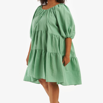 â€œFridaâ€ Layered Linen Dress Mint â€” LOUD BODIES: Inclusive, Ethical, Sustainable Fashion