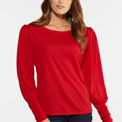 Solid Puff Sleeve Top